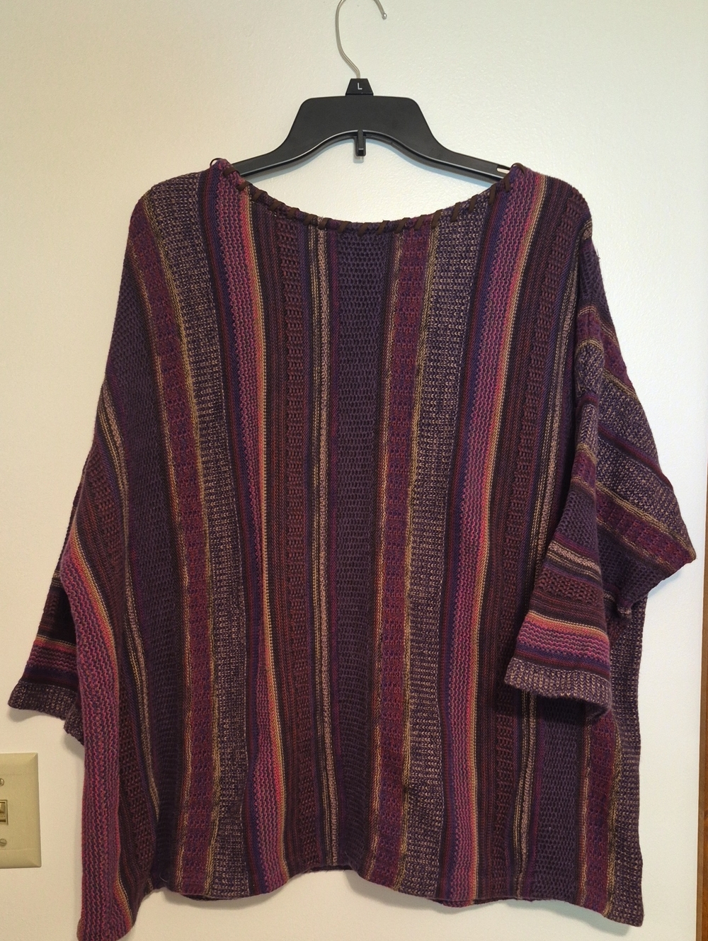 Chaps Striped Knit Sweater in Purple, Burgundy and Pink SZ 3X